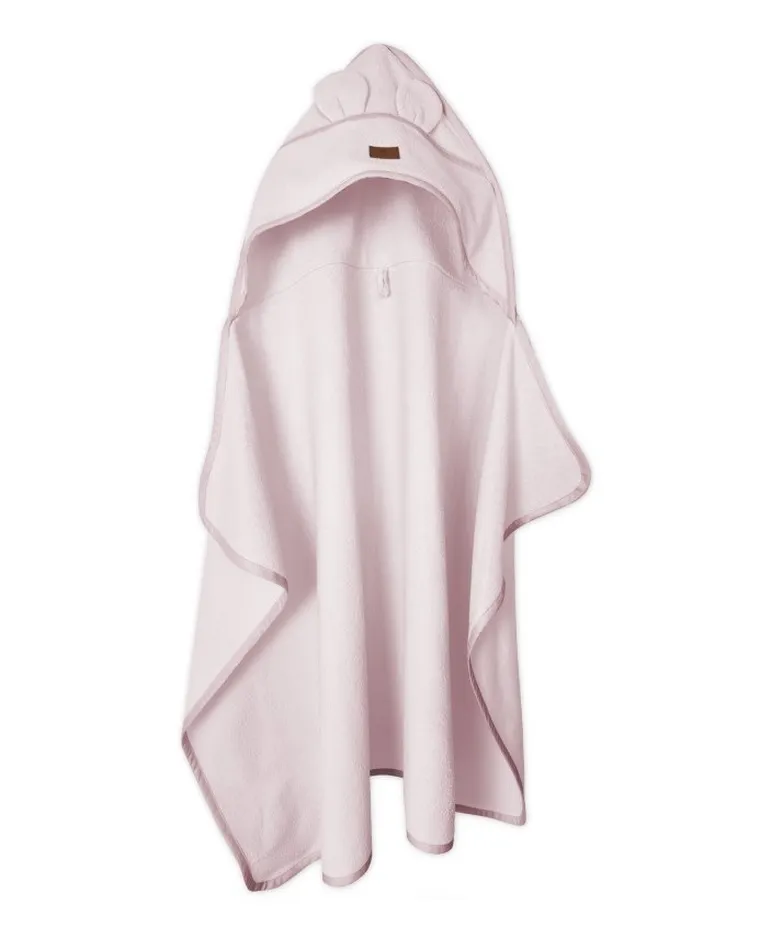 MimiNu, okrycie kąpielowe z kapturkiem, termofrotte, malina, 85-120 cm