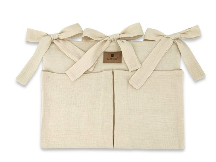 MimiNu, Oslo, przybornik muślinowy, ciepły beż