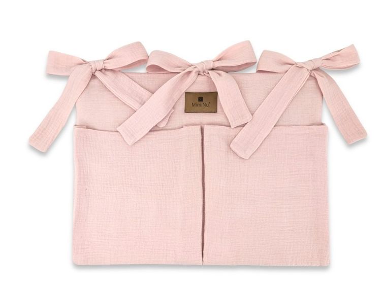 MimiNu, Oslo, przybornik muślinowy, pudrowy róż