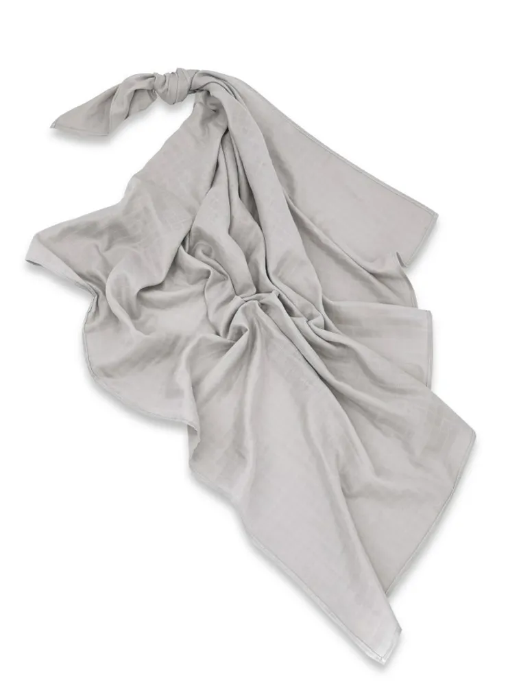 MimiNu, otulacz muślinowy, pielucha, szary, 120-120 cm