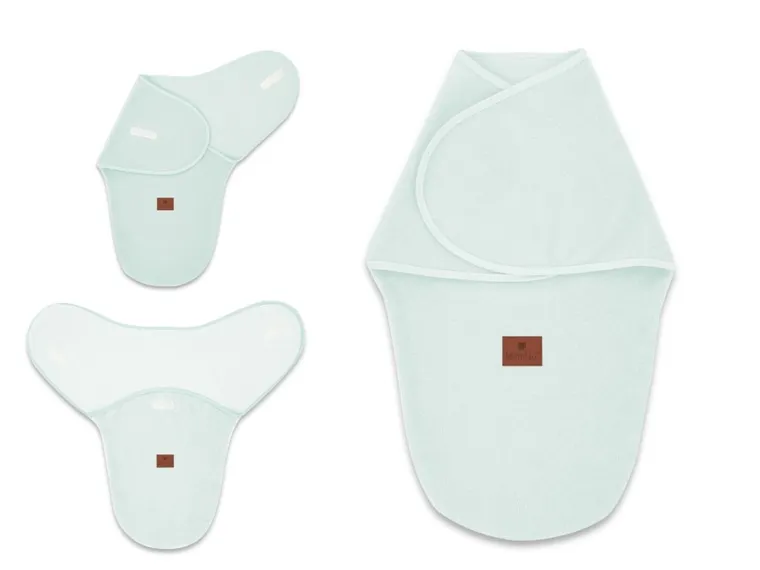 MimiNu, otulaczek do spania, antykolkowy, termofrotte, zimna mięta, 56-52 cm