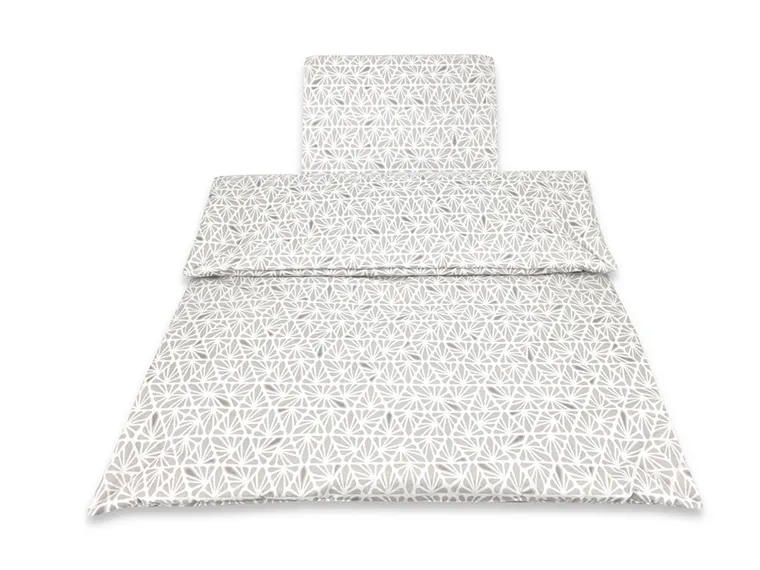 MimiNu, Petals Azure, 2-częściowy komplet pościeli bawełnianej z wypełnieniem, 120-90 cm