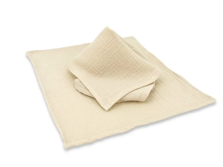 MimiNu, pieluszka muślinowa, ciepły beż, 30-30 cm, 2 szt.