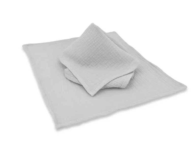 MimiNu, pieluszka muślinowa, szary, 30-30 cm, 2 szt.