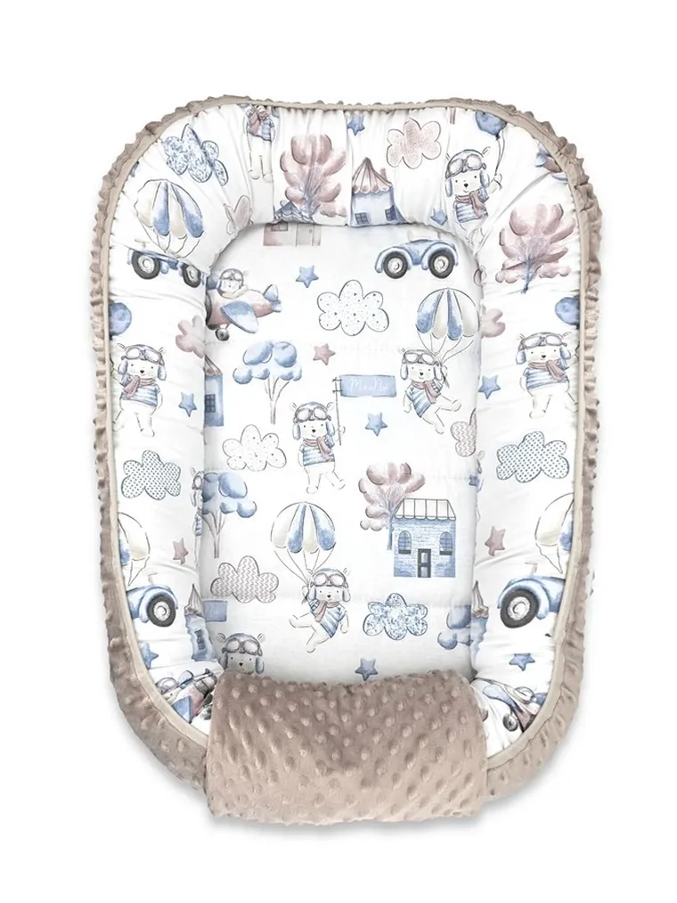 MimiNu, Piloci błękit, kokon niemowlęcy, 55-75, minky