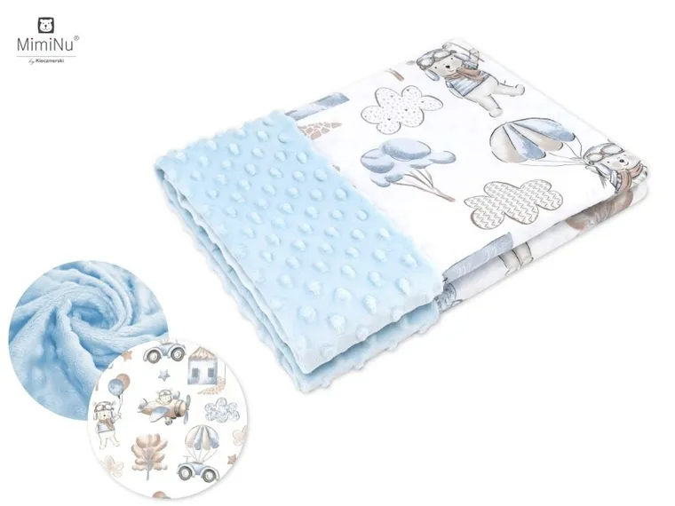 MimiNu, Piloci, kocyk, błękitny, 75-100 cm