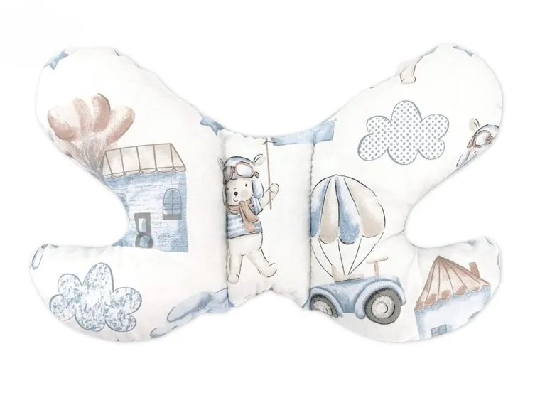 MimiNu, Piloci, poduszka antywstrząsowa, motylek, błękit