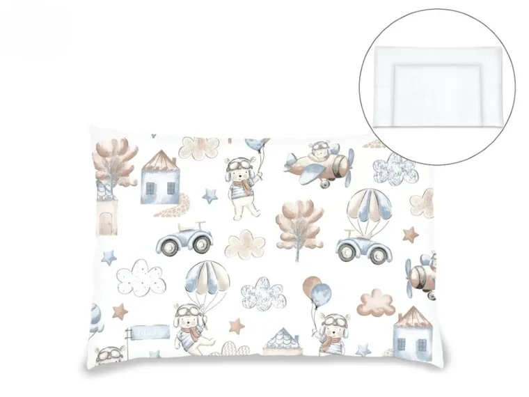 MimiNu, Piloci, poduszka z poszewką, błękit, 40-60 cm