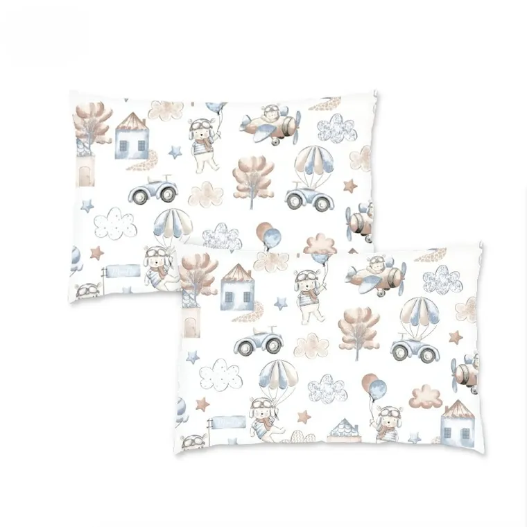 MimiNu, Piloci, poszewka bawełniana, 40-60 cm, błękit, 2 szt.