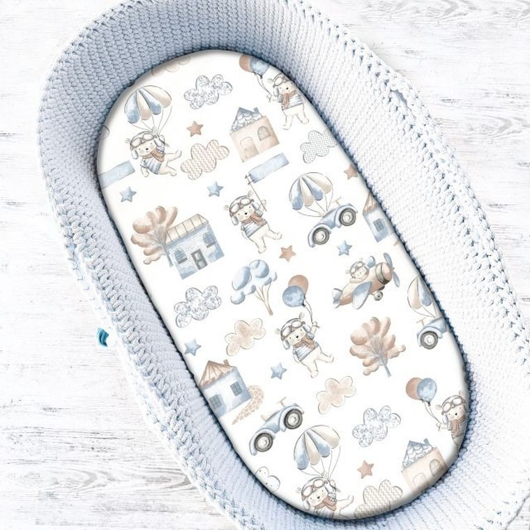 MimiNu, Piloci, prześcieradło, błękitne, 35-80 cm