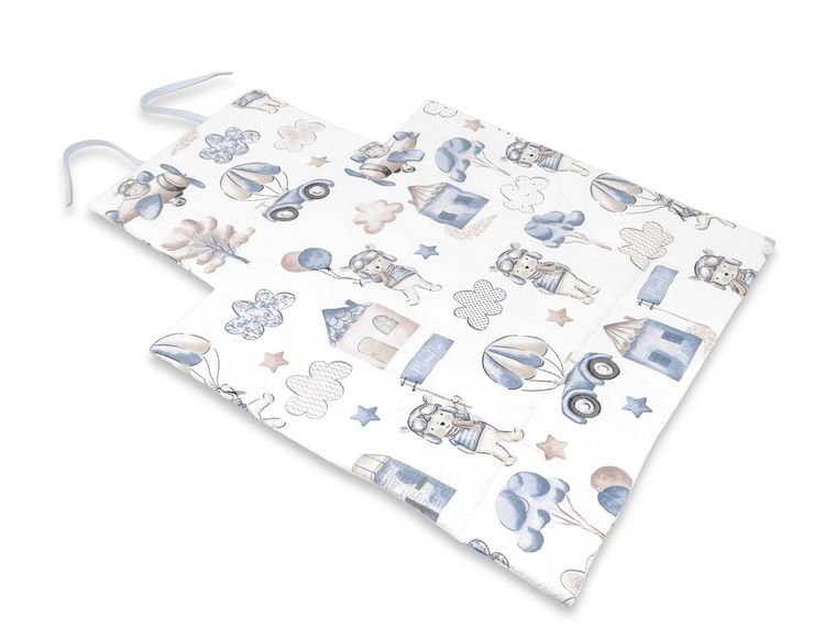 MimiNu, Piloci, przewijak mobilny, bawełna, błękit, 70-50 cm