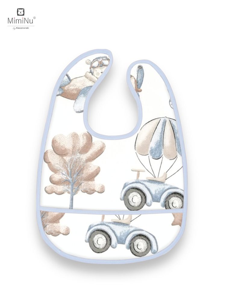 MimiNu, Piloci, śliniak dla przedszkolaka z kieszonką, błękit, 40-60 cm