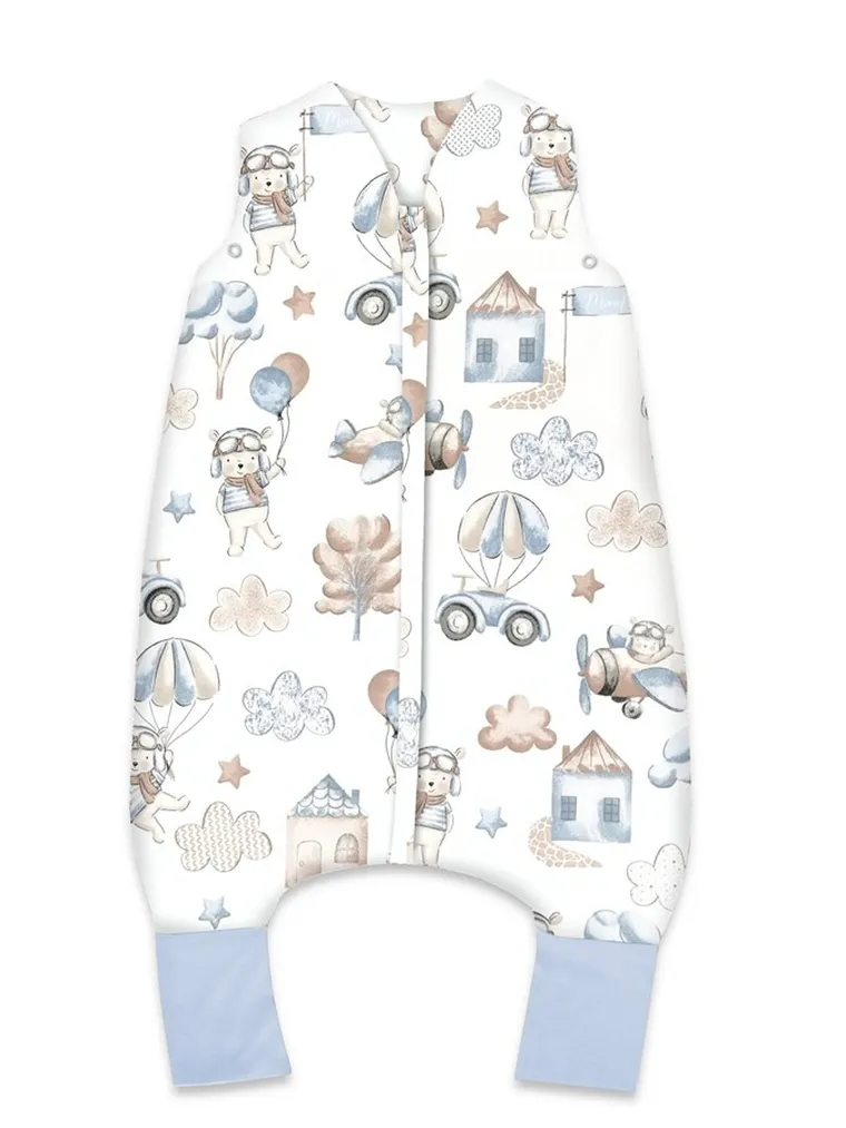 MimiNu, Piloci, śpiworek do spania z nogawkami, błękit, całoroczny, TOG 2-2.5, rozmiar S, 1-2.5 l