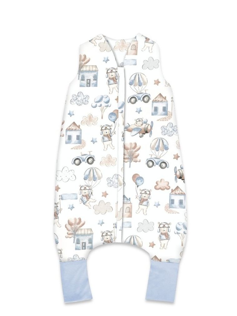 MimiNu, Piloci, śpiworek z nogawkami, błękit, letni, TOG 0.5, rozmiar M, 2-6 l