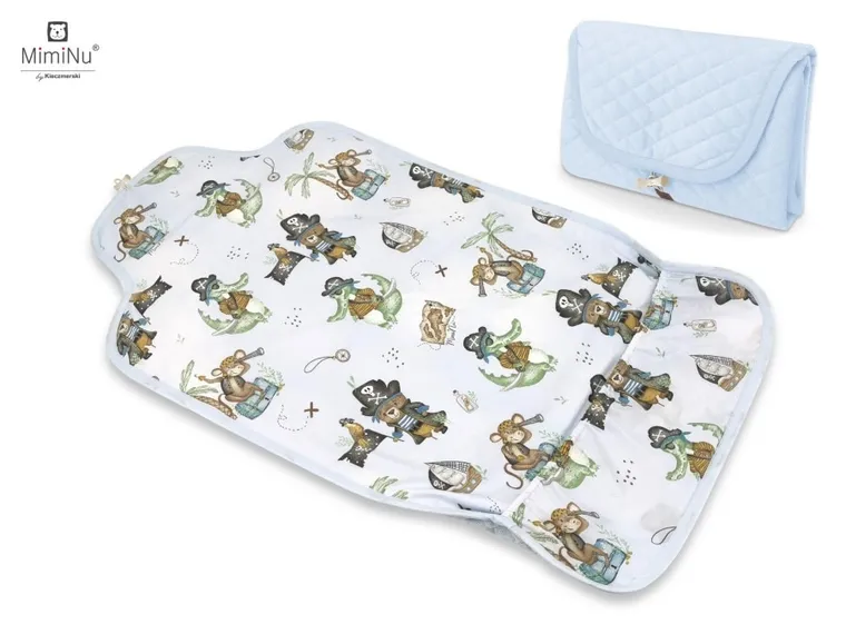 MimiNu, Piraci, przewijak turystyczny, velvet pikowany, błękit