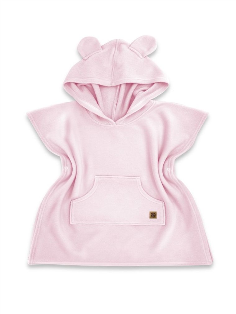 MimiNu, ponczo kąpielowe, bambus, róż, 4-7 lat, rozmiar M, 56-63 cm