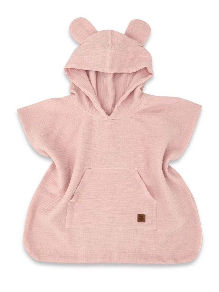 MimiNu, ponczo plażowe, szybkoschnące, rozmiar 4-7, muślin, pudrowy róż