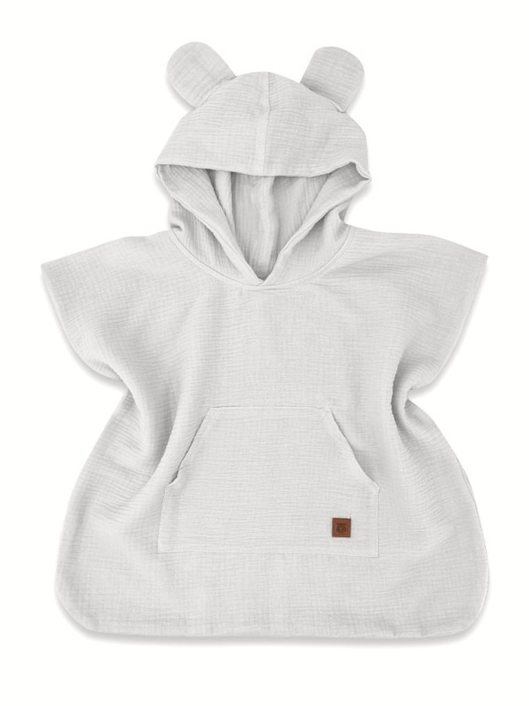 MimiNu, ponczo plażowe, szybkoschnące, rozmiar 4-7, muślin, szary