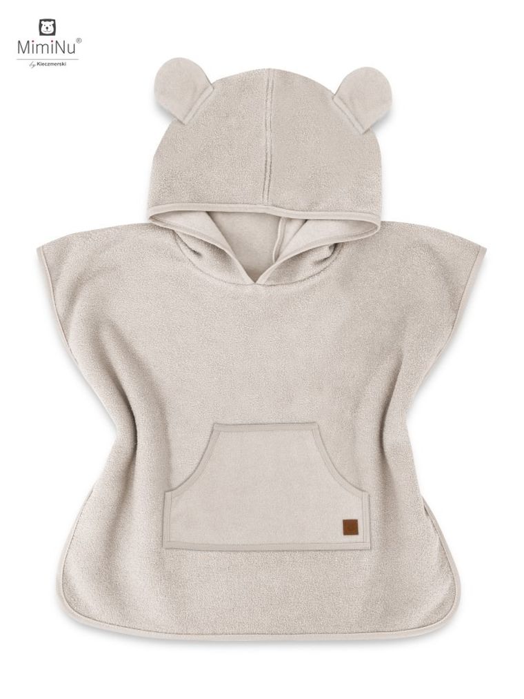MimiNu, ponczo termofrotte z kieszonką, beż, 4-7 l.