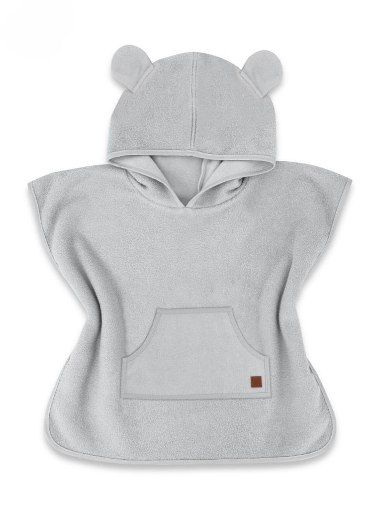 MimiNu, ponczo termofrotte z kieszonką, szary, 4-7 l.