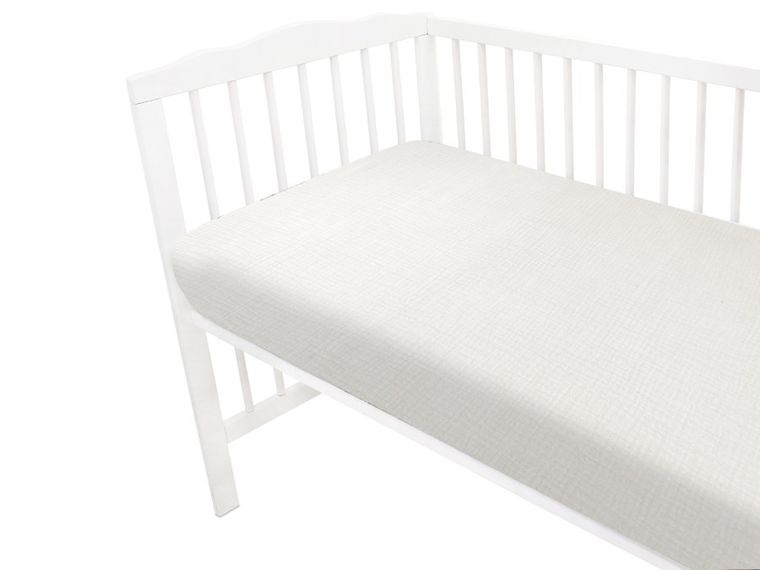 MimiNu, prześcieradło do łóżeczka, muślin, śmietanka, 140-70 cm