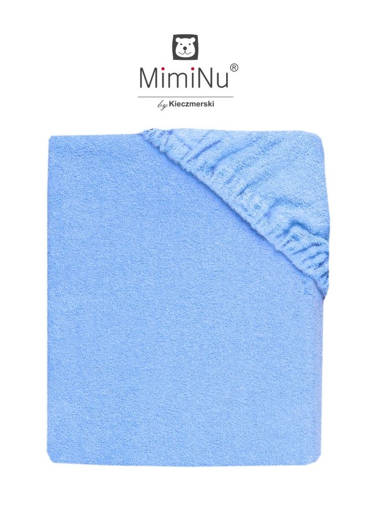 MimiNu, prześcieradło frotte z gumką, ciemnoniebieskie, 70-140 cm
