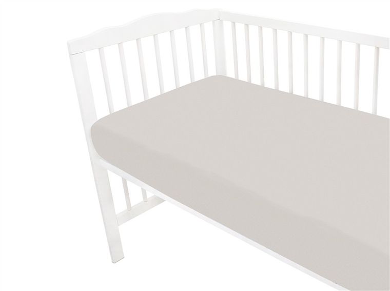 MimiNu, prześcieradło jersey z gumką, beż, 70-140 cm