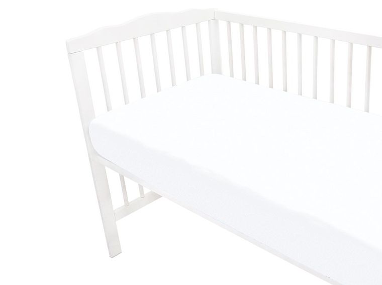 MimiNu, prześcieradło jersey z gumką, białe, 60-120 cm