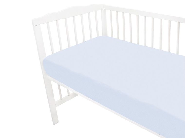 MimiNu, prześcieradło jersey z gumką, jasnoniebieskie, 80-160 cm