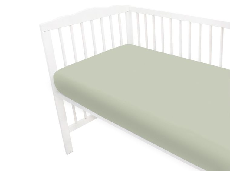 MimiNu, prześcieradło na gumce, jersey, oliwka, 60-120 cm