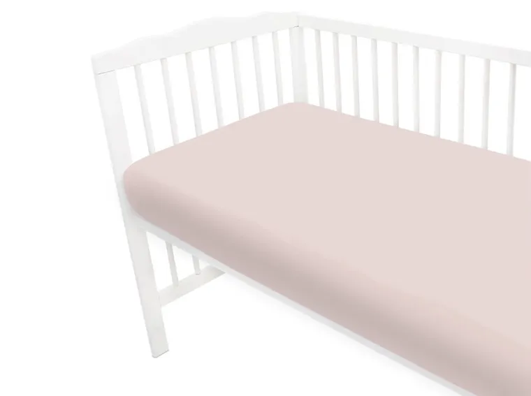 MimiNu, prześcieradło na gumce, jersey, pudrowy róż, 60-120 cm