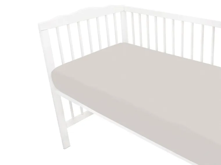 MimiNu, prześcieradło z gumką, jersey, beż, 60-120 cm