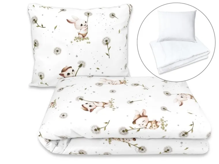 MimiNu, Quattro, Kotki, 2-częściowy komplet pościeli z wypełnieniem, beż, 100-160 cm