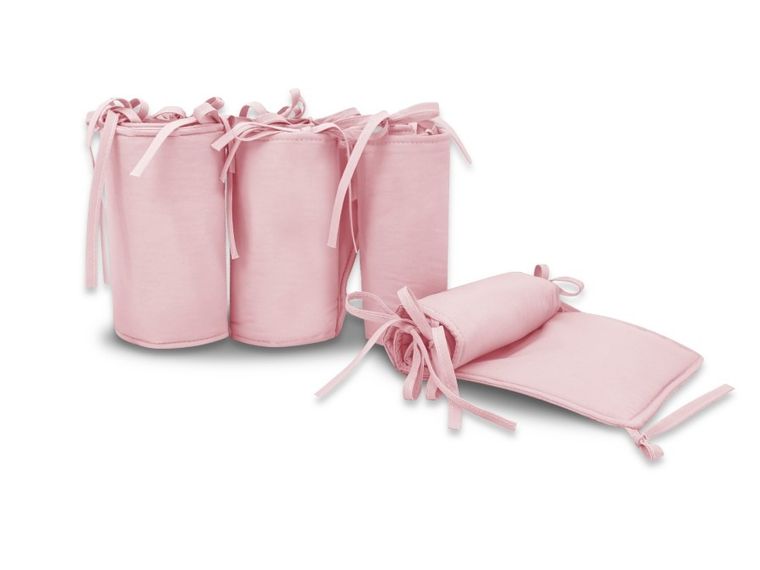 MimiNu, Royal, ochraniacz na barierki do łóżeczka, pudrowy róż, 70-20 cm