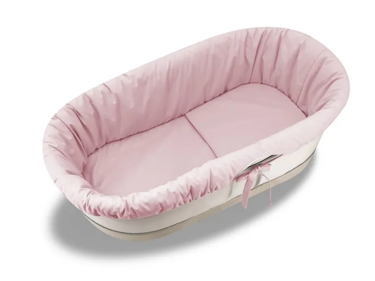 MimiNu, Royal, zestaw: uniwersalny ochraniacz do gondoli/kosza Mojżesza, materac 35-75 cm, poduszka 33-32 cm, pudrowy róż