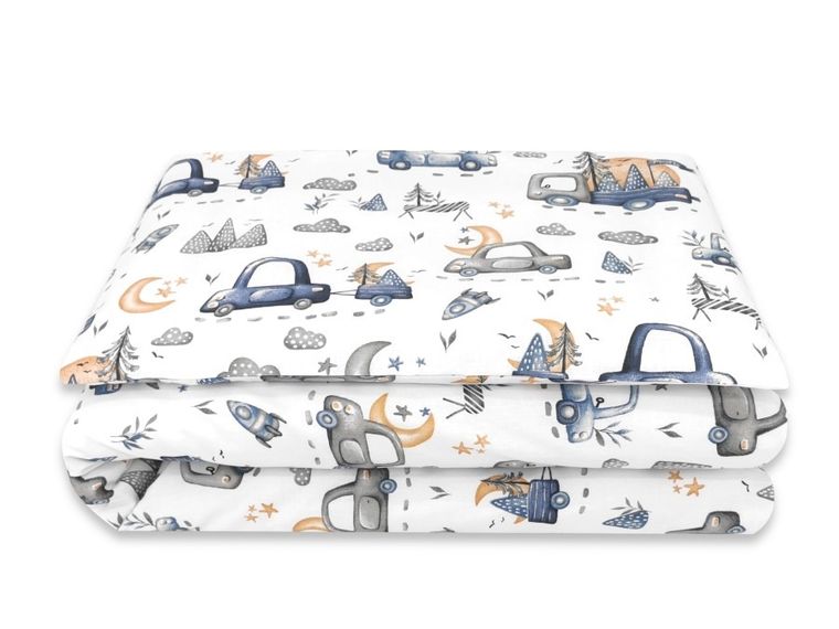 MimiNu, Samochodziki Niebieskie, 2-częściowy komplet pościeli, 90-120 cm