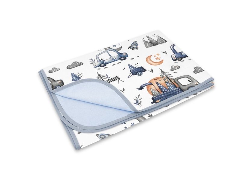 MimiNu, Samochodziki Niebieskie, kocyk, jersey, 75-100 cm