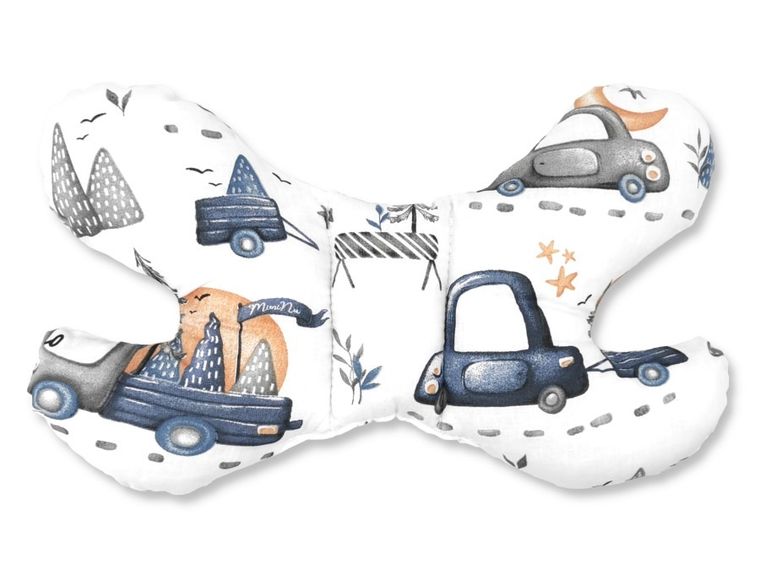 MimiNu, Samochodziki Niebieskie, poduszka antywstrząsowa, motylek