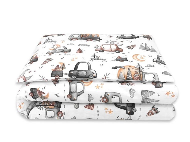 MimiNu, Samochodziki Szare, 2-częściowy komplet pościeli, 90-120 cm