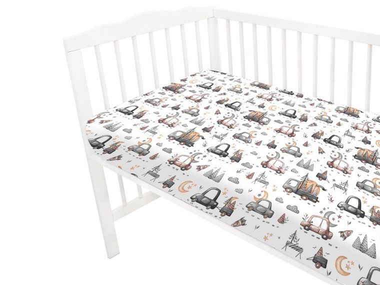 MimiNu, Samochodziki Szare, prześcieradło, 60-120 cm