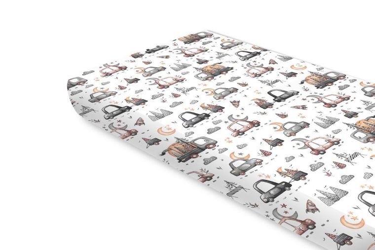 MimiNu, Samochodziki Szare, prześcieradło, 80-160 cm