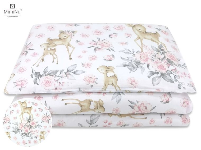 MimiNu, Sarenki, 2-częściowy komplet pościeli, różowy, 100-135 cm