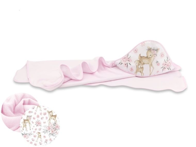 MimiNu, Sarenki, okrycie kąpielowe, różowe, 100-100 cm