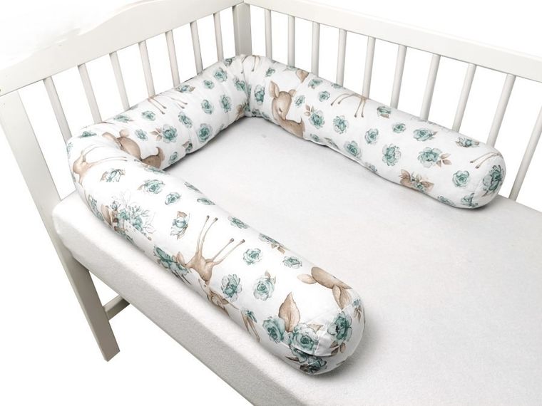 MimiNu, Słodka Sarenka, ochraniacz do łóżeczka, wałek, mięta