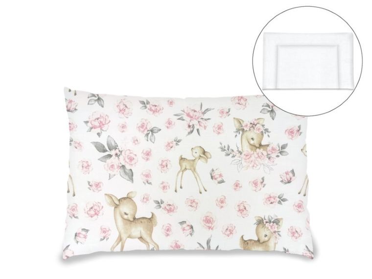 MimiNu, Słodka Sarenka, poduszka z poszewką, róż, 40-60 cm