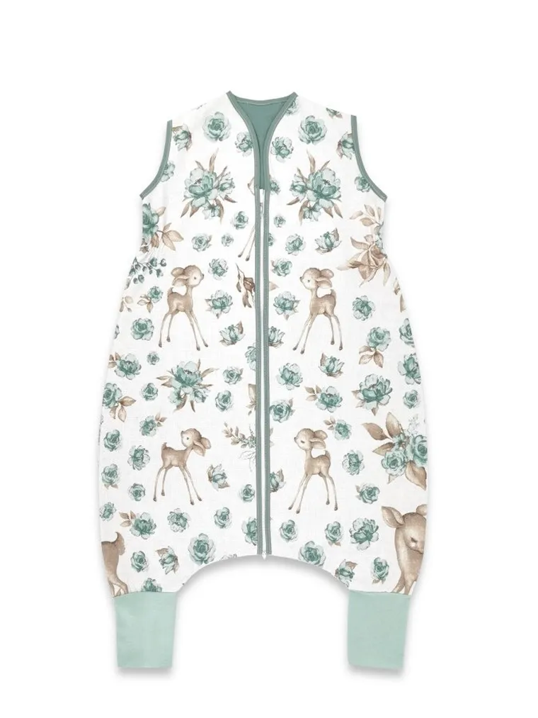 MimiNu, Słodka Sarenka, śpiworek letni z nogawkami, mięta, TOG 0.5, rozmiar S