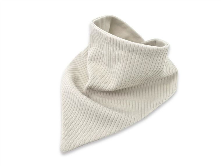 MimiNu, Soft, apaszka, prążek + gładki, beż, 45-25 cm