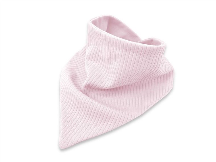 MimiNu, Soft, apaszka, prążek + gładki, pudrowy róż, 45-25 cm