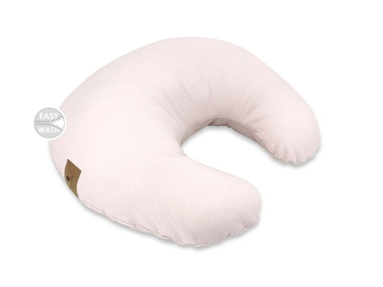 MimiNu, Soft, fasolka, poduszka do karmienia, na suwak, pudrowy róż