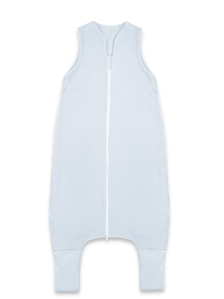 MimiNu, Soft, Flo, śpiworek do spania z nogawkami, prążek, baby blue, TOG 0.5-1, rozmiar M, 2-6 l